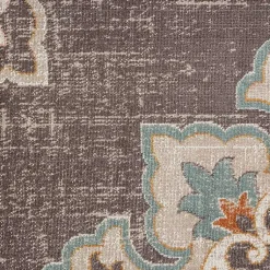 Kirklands Home Brown Floral Medallion Outdoor Area Rug, 5x7 Hot