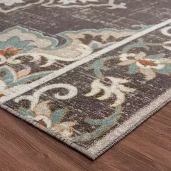 Kirklands Home Brown Floral Medallion Outdoor Area Rug, 5x7 Hot