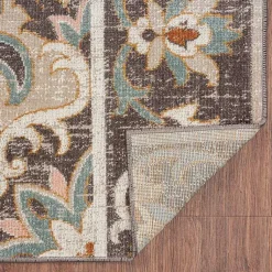 Kirklands Home Brown Floral Medallion Outdoor Area Rug, 5x7 Hot