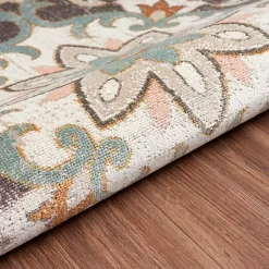 Kirklands Home Brown Floral Medallion Outdoor Area Rug, 5x7 Hot