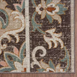 Kirklands Home Brown Floral Medallion Outdoor Area Rug, 5x7 Hot
