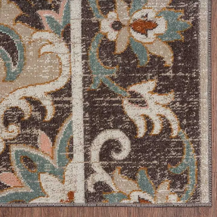 Kirklands Home Brown Floral Medallion Outdoor Area Rug, 7x9 Discount