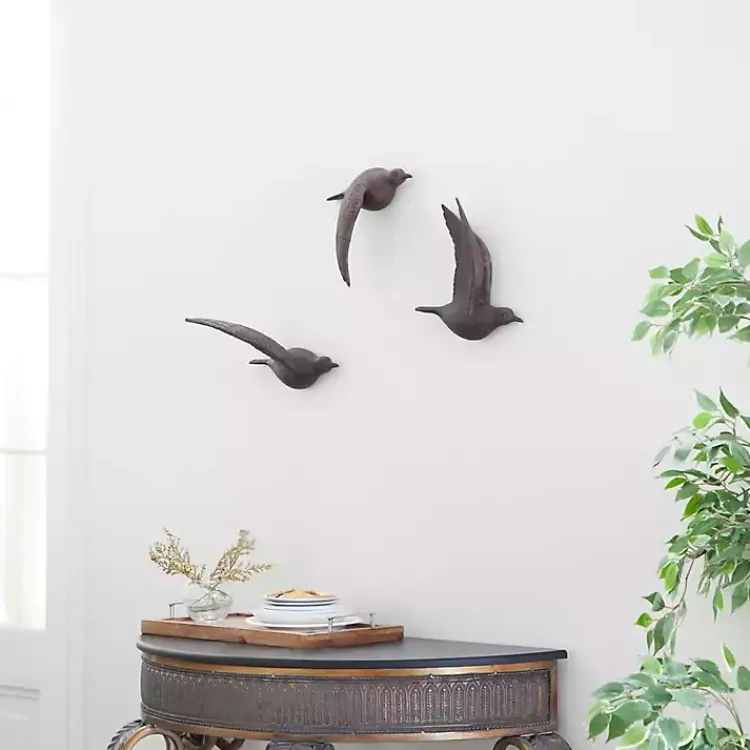 Kirklands Home Flying Birds Wall Sculptures, Set of 3 Brown Best
