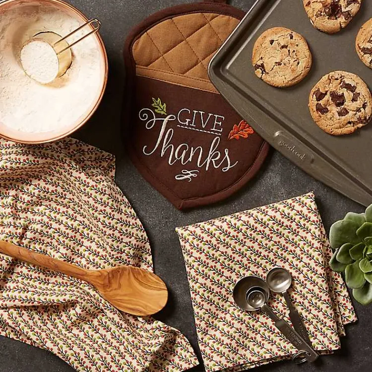Fall>Kirklands Home Give Thanks 3-pc. Potholder & Towel Set Brown