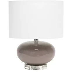 Kirklands Home Glass Short Oval Table Lamp Brown Discount