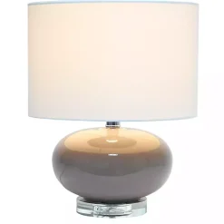 Kirklands Home Glass Short Oval Table Lamp Brown Discount