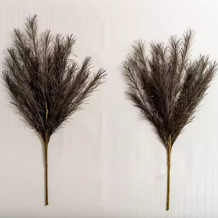 Christmas Arrangements & Garland>Kirklands Home Glittered Pampas Stems, Set of 2 Brown