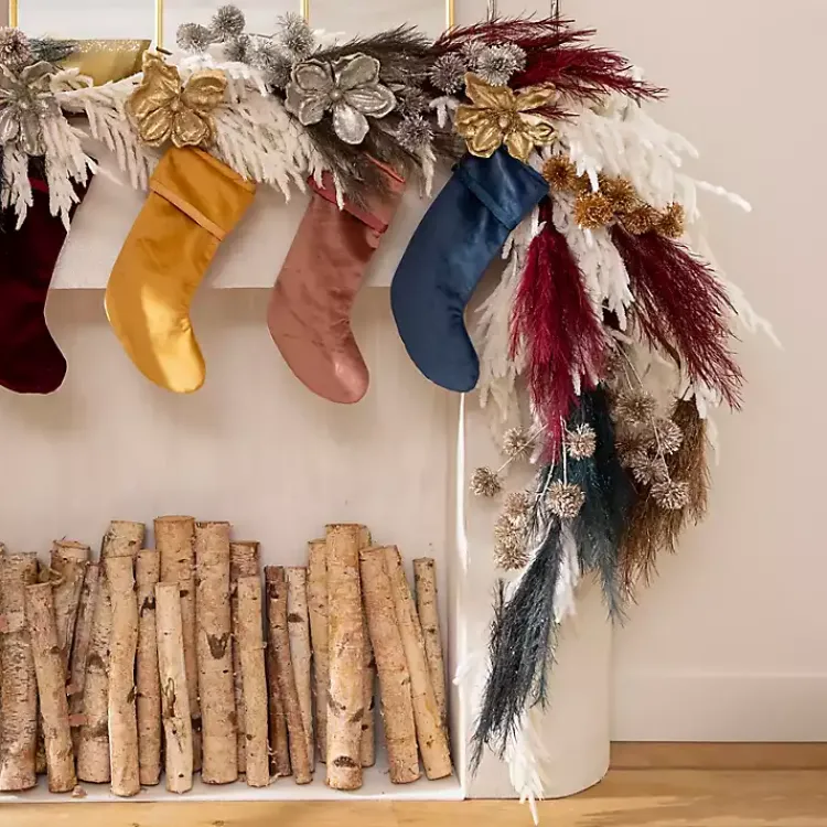 Christmas Arrangements & Garland>Kirklands Home Glittered Pampas Stems, Set of 2 Brown