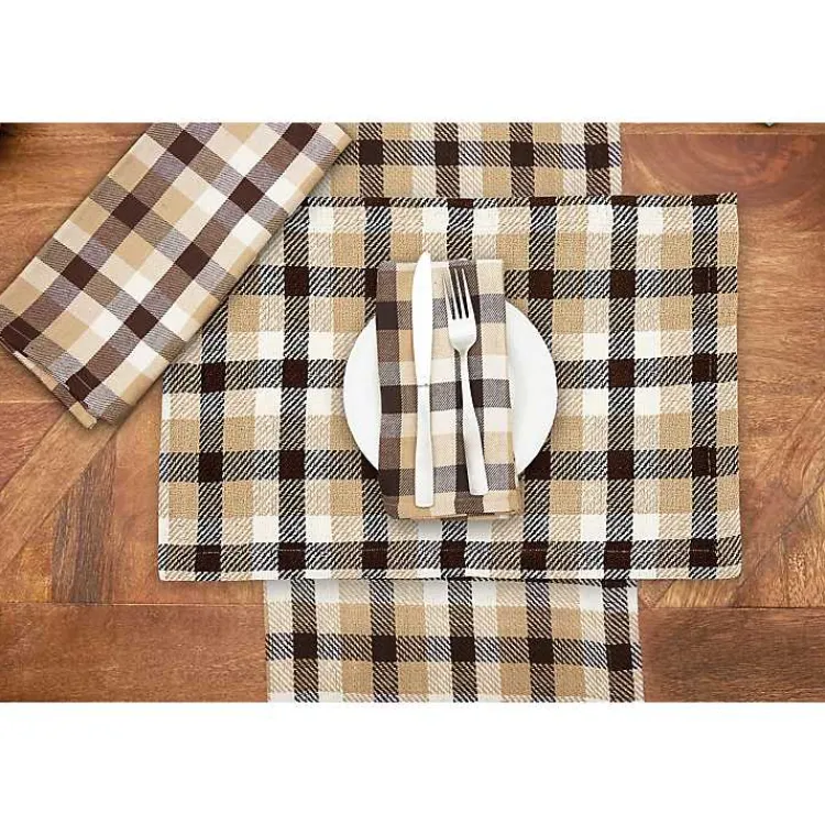 Fall>Kirklands Home Brown Harvest Plaid Table Runner