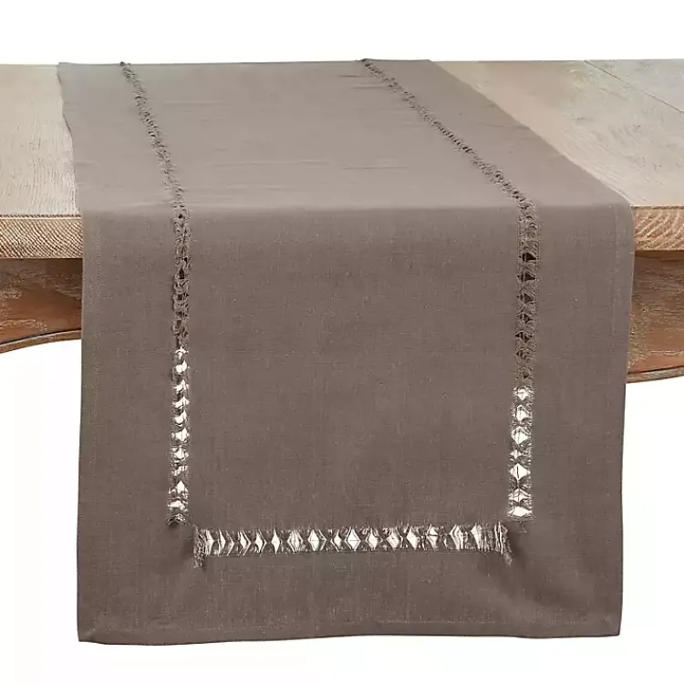 Kirklands Home Hemstitch Table Runner Brown Sale
