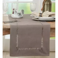 Kirklands Home Hemstitch Table Runner Brown Sale