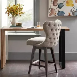 Kirklands Home Ivey High Wingback Swivel Counter Stool Brown Discount