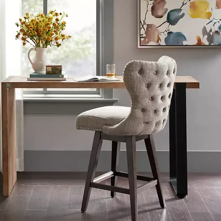 Kirklands Home Ivey High Wingback Swivel Counter Stool Brown Discount