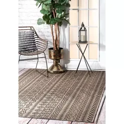 Kirklands Home Jamie Outdoor Area Rug, 5x7 Brown Sale