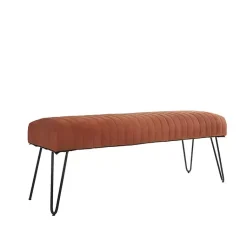 Kirklands Home Leather Tufted Panel Bench Brown Sale