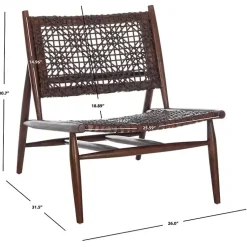 Kirklands Home Leather Woven Accent Chair Brown