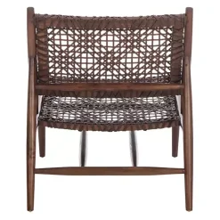 Kirklands Home Leather Woven Accent Chair Brown