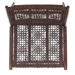 Kirklands Home Leather Woven Accent Chair Brown