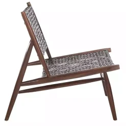 Kirklands Home Leather Woven Accent Chair Brown