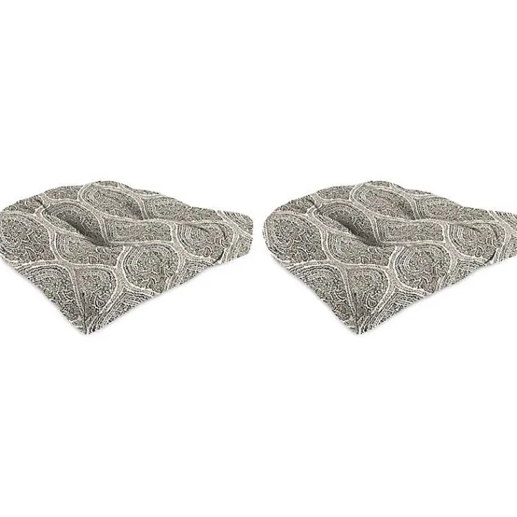 Kirklands Home Medallion Outdoor Chair Cushions, Set of 2 Brown New