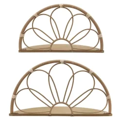 Kirklands Home Brown Metal Arched Flower Wall Shelves, Set of 2 Outlet