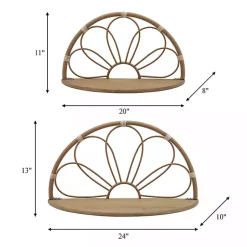 Kirklands Home Brown Metal Arched Flower Wall Shelves, Set of 2 Outlet