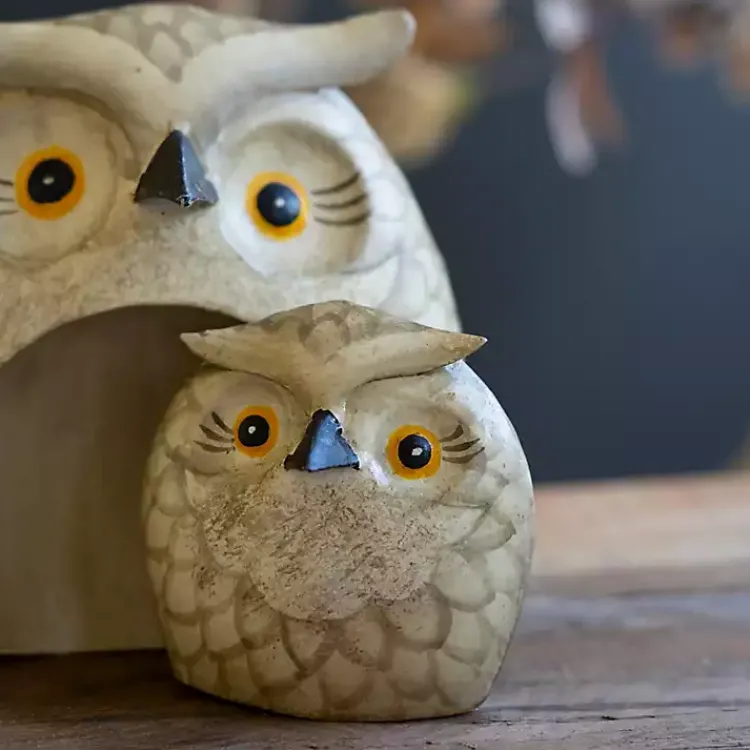 Statues & Figurines>Kirklands Home Metal Nesting Owl Figurines, Set of 2 Brown