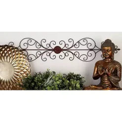 Kirklands Home Metal Scroll Panel Wall Plaque Brown Outlet