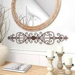 Kirklands Home Metal Scroll Panel Wall Plaque Brown Outlet