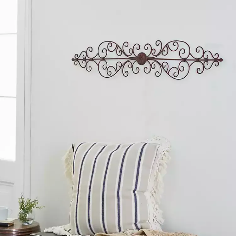 Kirklands Home Metal Scroll Panel Wall Plaque Brown Outlet
