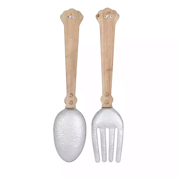 Kirklands Home Metal Utensils Wall Plaques, Set of 2 Brown Outlet