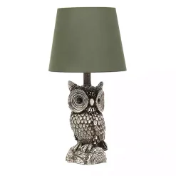 Kirklands Home Brown Owl and Shade Table Lamp Green Sale