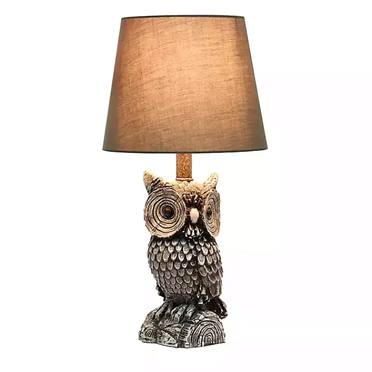Kirklands Home Brown Owl and Shade Table Lamp Green Sale