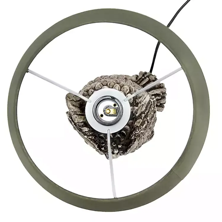 Kirklands Home Brown Owl and Shade Table Lamp Green Sale