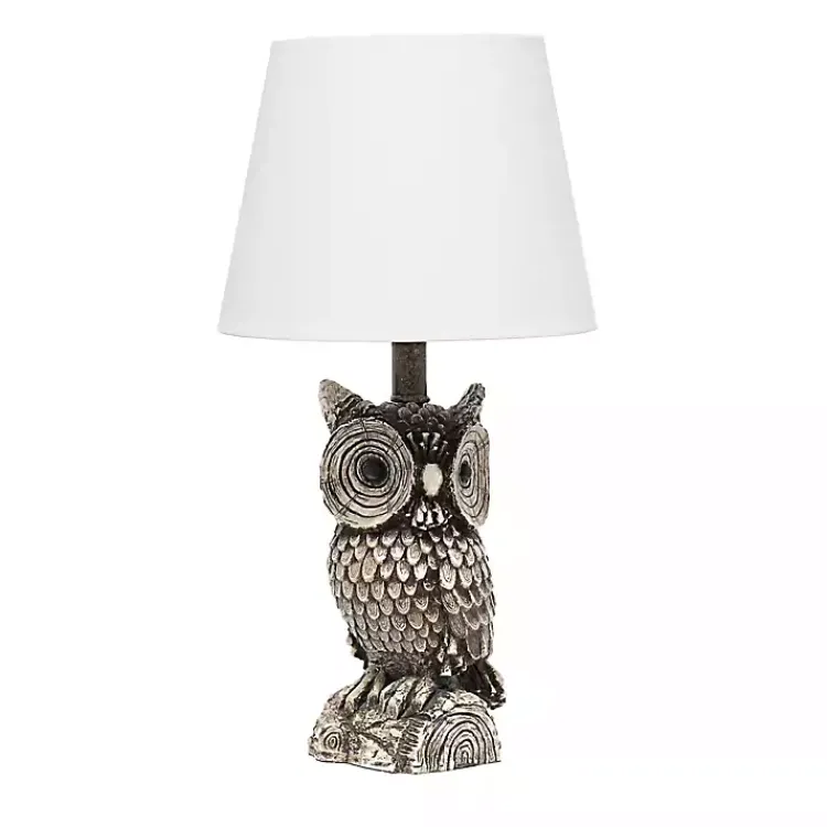 Kirklands Home Brown Owl and Shade Table Lamp White Outlet