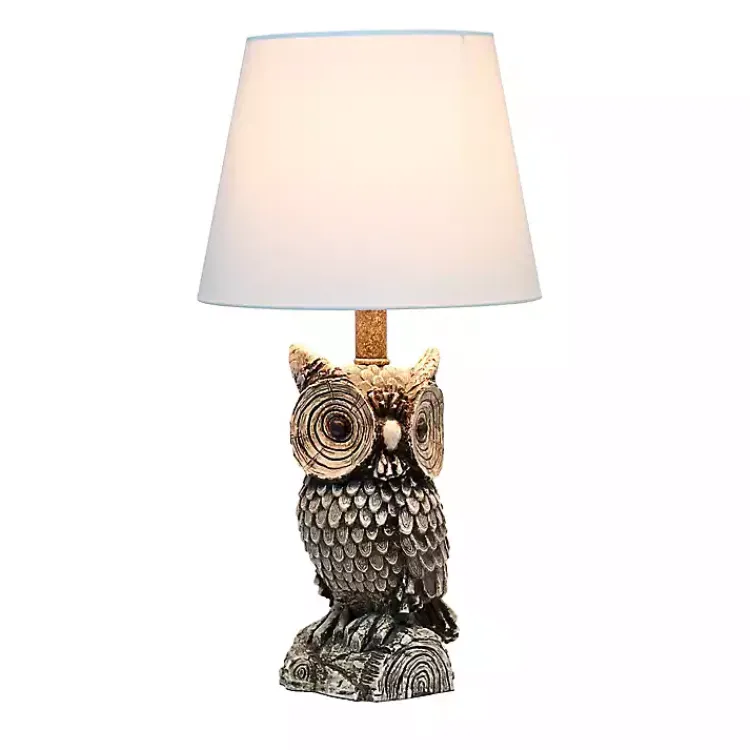 Kirklands Home Brown Owl and Shade Table Lamp White Outlet