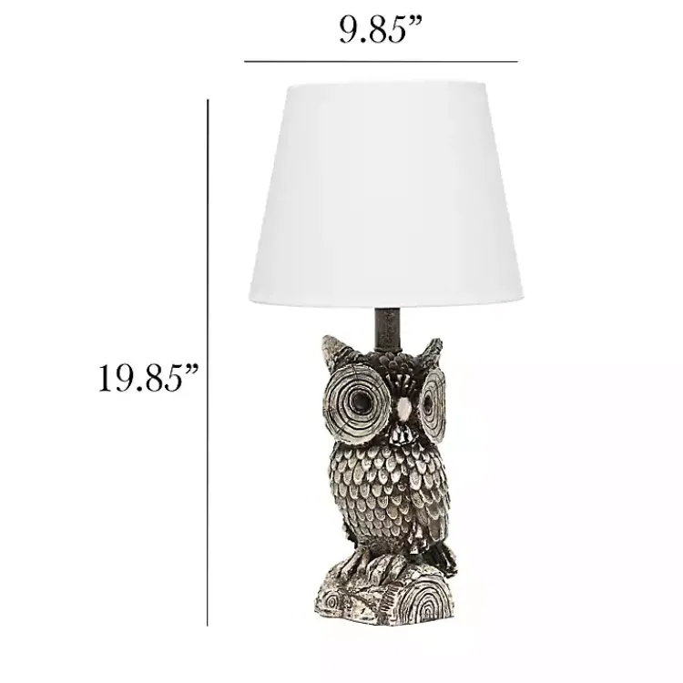 Kirklands Home Brown Owl and Shade Table Lamp White Outlet
