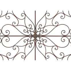 Kirklands Home Patina Metal Floral Crest Wall Plaque Brown