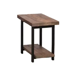Kirklands Home Pine Wood and Metal Accent Table Brown Hot