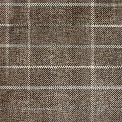 Kirklands Home Plaid Upholstered Square Storage Ottoman Brown Clearance