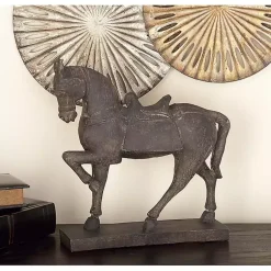 Statues & Figurines>Kirklands Home Polystone Prancing Horse Statue Brown