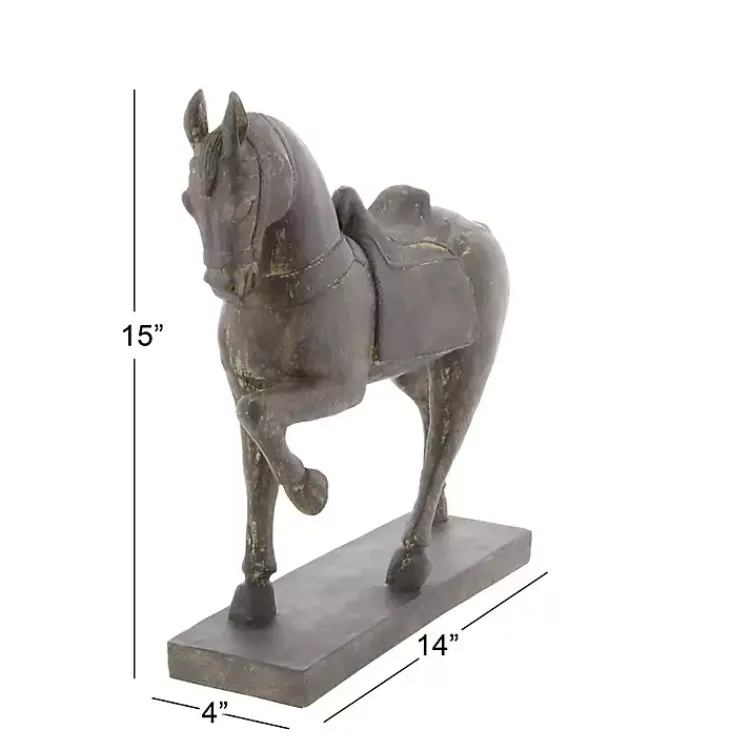 Statues & Figurines>Kirklands Home Polystone Prancing Horse Statue Brown