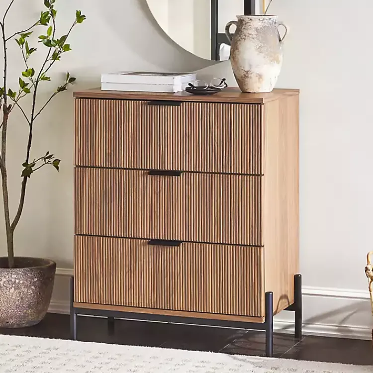 Kirklands Home Reeded 3-Drawer Dresser Brown Best