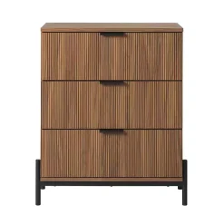 Kirklands Home Reeded 3-Drawer Dresser Brown Best