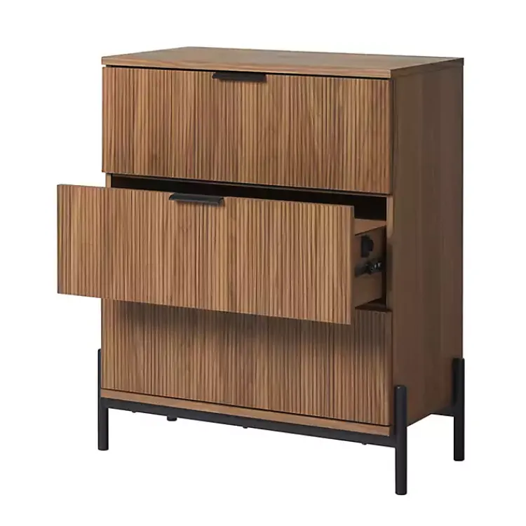 Kirklands Home Reeded 3-Drawer Dresser Brown Best