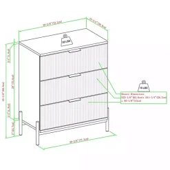 Kirklands Home Reeded 3-Drawer Dresser Brown Best