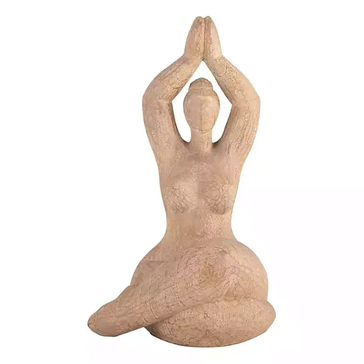 Statues & Figurines>Kirklands Home Resin Namaste Female Yoga Figurine Brown
