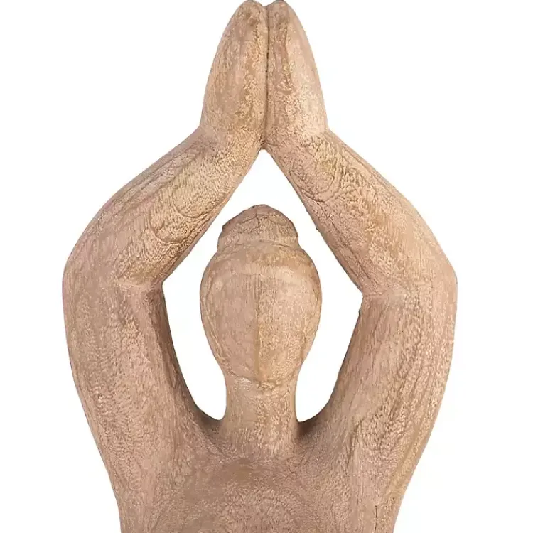 Statues & Figurines>Kirklands Home Resin Namaste Female Yoga Figurine Brown