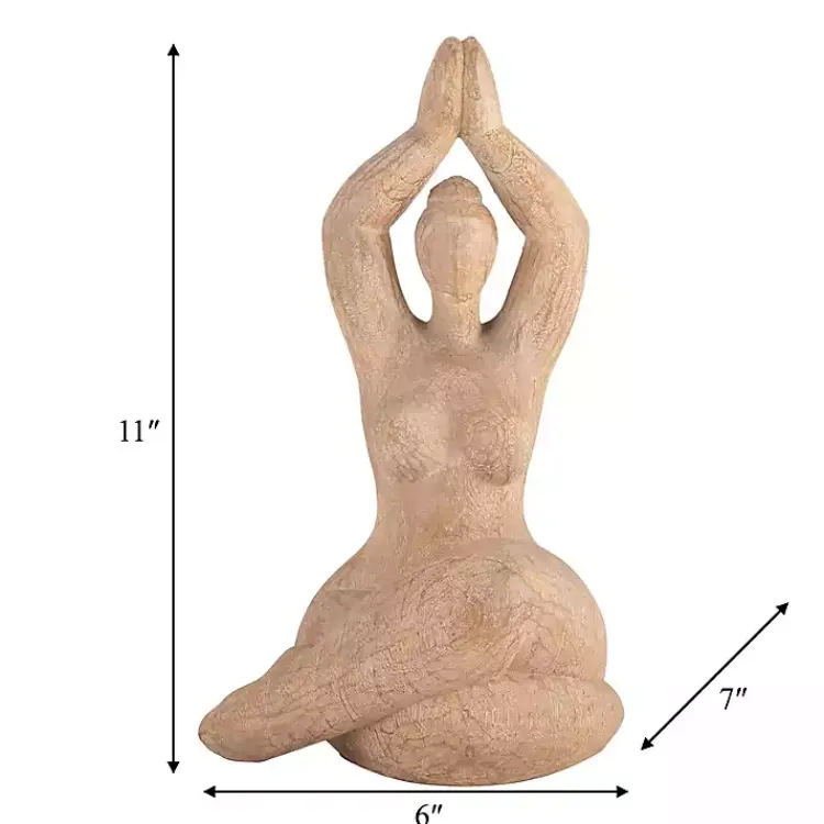 Statues & Figurines>Kirklands Home Resin Namaste Female Yoga Figurine Brown