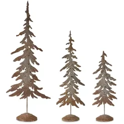 Christmas Decorations>Kirklands Home Rustic Metal Cutout Trees, Set of 3 Brown